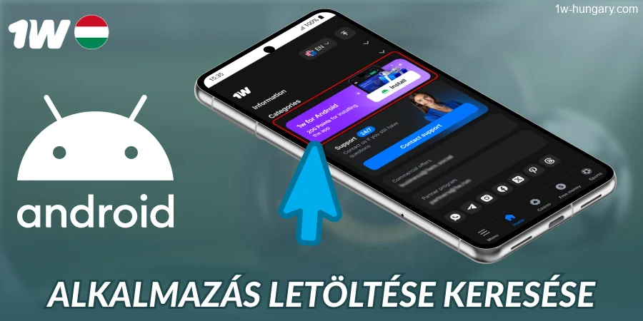 Keresd meg az 1w Android alkalmazás letöltés gombját Magyarországon