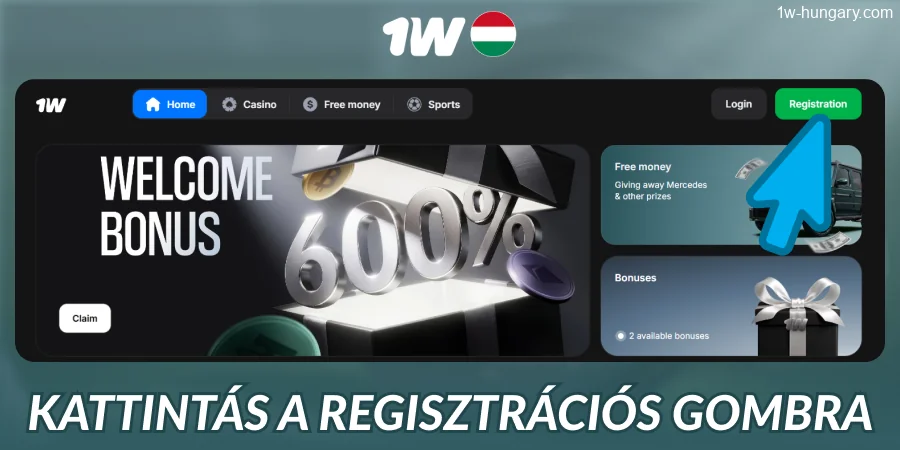 Kattintson az 1w regisztráció gombra Magyarországon